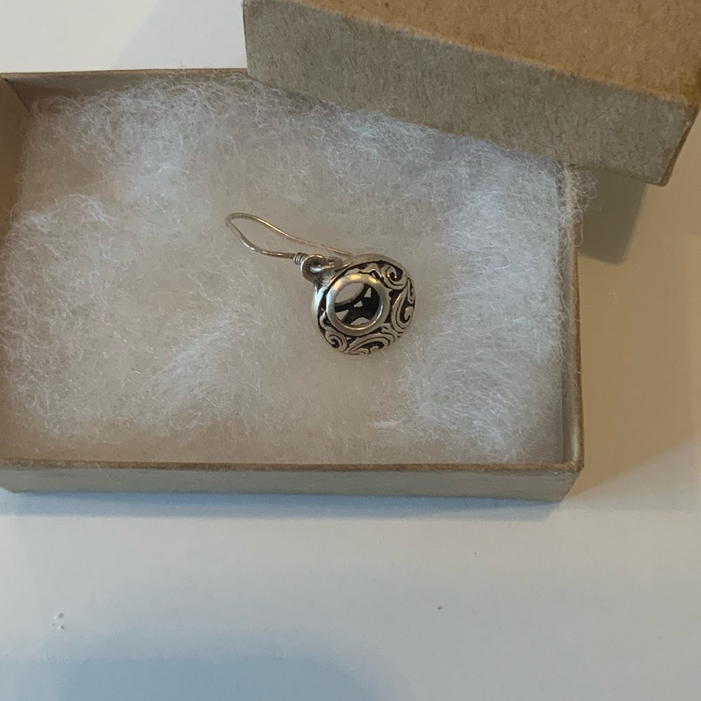 ONE Silpada Sterling Silver Simple Delight Filigree Ball Bead Drop Earrings